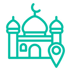 Mosque location Vector Icon Design Illustration