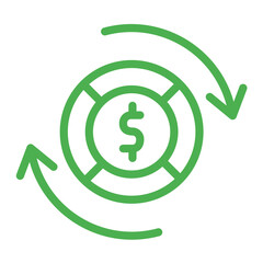 Money flow Vector Icon Design Illustration