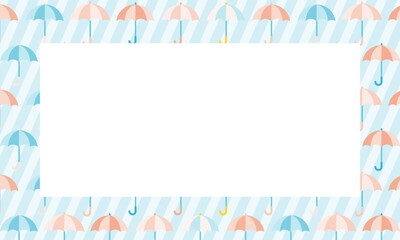 カラフルな傘のベクターフレーム背景画像