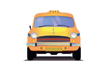 Kolkata yellow taxi. front view of an Indian yellow color taxi