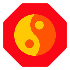 Fototapeta premium Yin Yang Icon in Flat Style