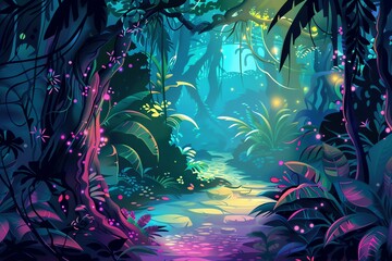 Fototapeta premium Jungle Fantasy scene