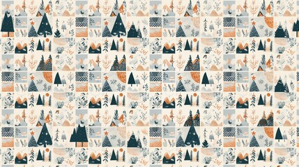 Naklejka premium Scandinavian Pattern Illustration 