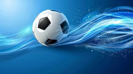 Naklejka premium active sport blue background with a football soccer ball