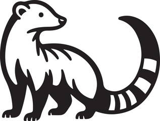 Coati silhouette outline vector illustration.