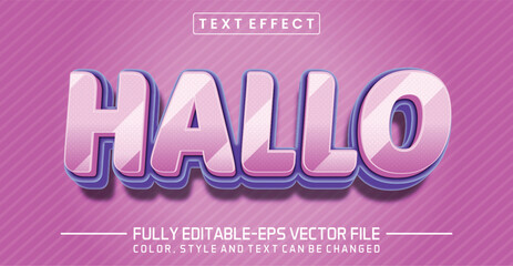 Hallo font Text effect editable