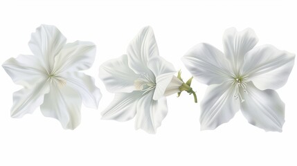 Fototapeta premium Collection of white flower isolated on a white background as transparent PNG