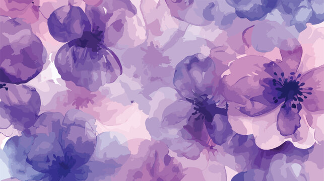 Purple flower watercolor pattern for background fabri