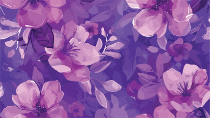Purple pink floral watercolor seamless pattern for background