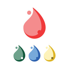 Colorful water drop icon set on white background. Blood drop icon isolated on white background for your web and mobile app design, Blood drop logo concept.