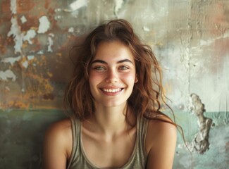 Fototapeta premium portrait of a beautiful young woman smiling