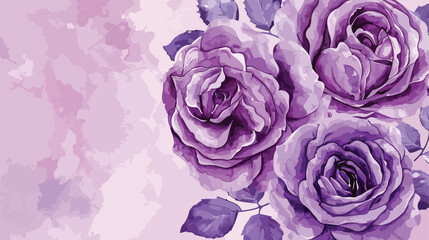 Purple rose flower watercolor frame for wedding birth
