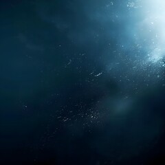 Fototapeta premium Blue gradient background grainy glowing white light on dark background noise texture effect banner header design. Created using generative AI.