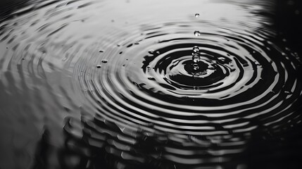 Clear Water drop with circular waves