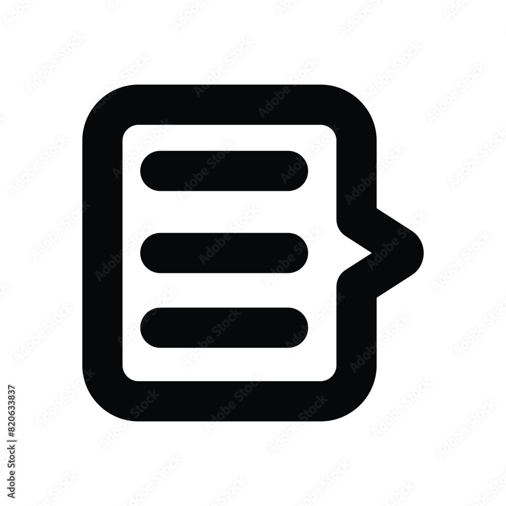 Poster speech bubble icon. speech bubble symbol. the note icon is black. silhouette of bubble chat with bla