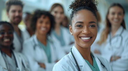 Fototapeta premium Friendly Healthcare Providers in a Comfortable Outpatient Clinic