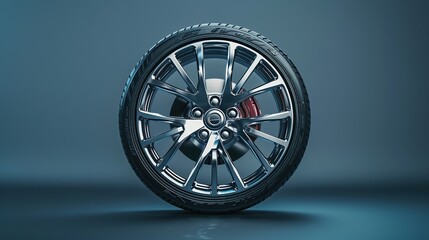 Obraz premium Showcase of 22Inch Sport Rims with Ample Space for Copy on plain background. copy space for text.