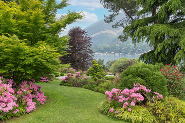 Obraz premium Martyrs of Liberty Park gardens in Bellagio on Lake Vomo in Italy