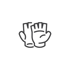 Weightlifting gloves line icon
