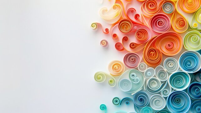 colorful fractal design with spirals and swirl, copy space, may used as wishing card