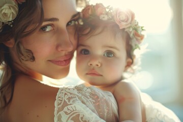 Fototapeta premium Tender Moments: Mother and Baby