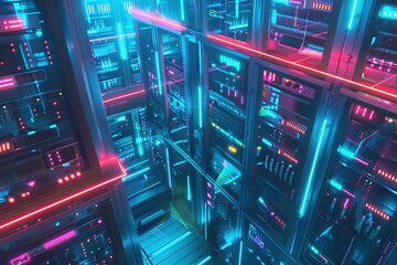 Fototapeta premium Abstract technology 3D illustration. Pattern, flyer, banner, graphic design