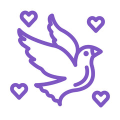 Love Birds Vector Icon Design Illustration