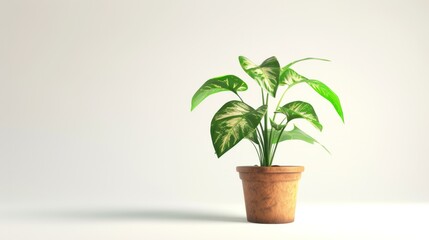 Fototapeta premium Potted plant on isolated white background. AI Generated