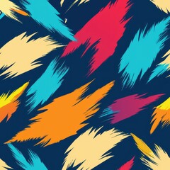 Seamless pattern of gestural brush strokes capturing the essence of a bustling cityscape, Generative AI
