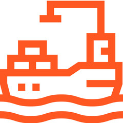 Obraz premium Cargo Ship Vector Icon Design Illustration