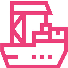 Cargo Ship Vector Icon Design Illustration