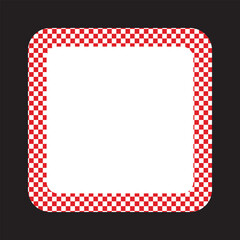 Vector red checkered frame - design element for christmas.  isolated on black background. EPS 10/AI