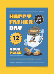 Retro Happy Father Day Poster Design