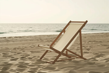 Luxury Beach Chair on Sandy Beach with Serene Ocean View