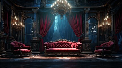 Interior of a hotel. AI generated art illustration.