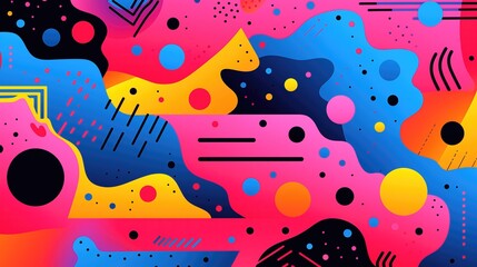 Hand drawn colorful memphis background 