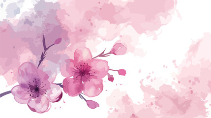 Spring watercolor pink flower for wedding birthday ca