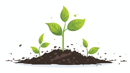Sprouting plant on white background Vector illustration