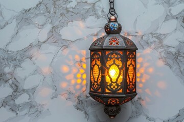 Arabic vintage lanterns for Ramadan wishing. Arabic shining lamps.