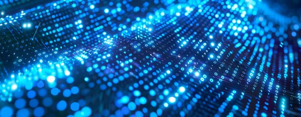 abstract technology background, binary code matrix, network hi-speed