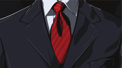 Stylish school uniform with necktie closeup Vector illustration