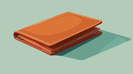 Stylish wallet on color background Vector illustration