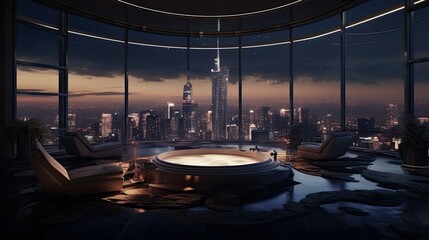 Fototapeta premium View of a boat in the harbor. AI generated art illustration.