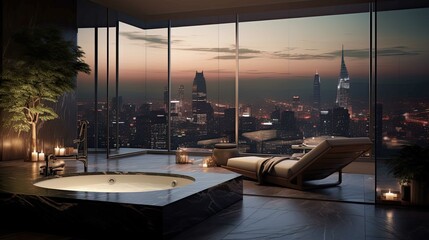 Fototapeta premium View of a boat in the harbor. AI generated art illustration.