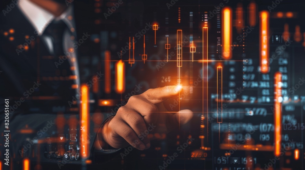 Poster discover innovative technologies such as holographic interfaces, digital analytics, and financial in