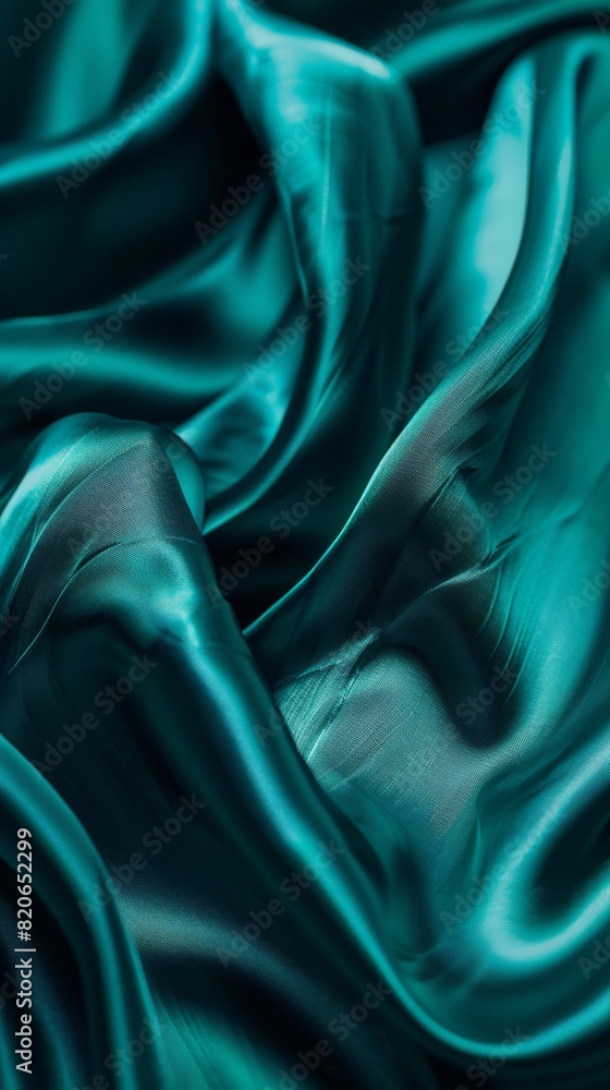 Poster close up of intricate textures and patterns in shades of green on fabric