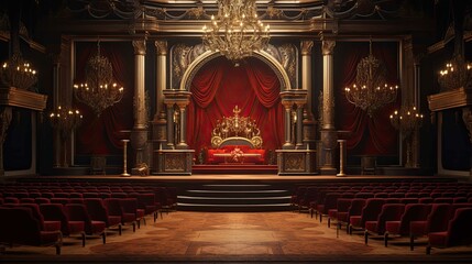 Interior of a luxury hotel. AI generated art illustration.