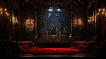 Interior of a luxury hotel. AI generated art illustration.