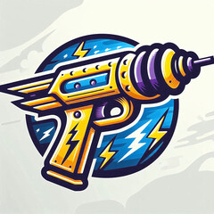 space gun illustration logo and icon design