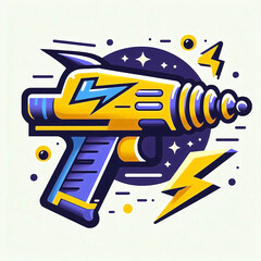 space gun illustration logo and icon design